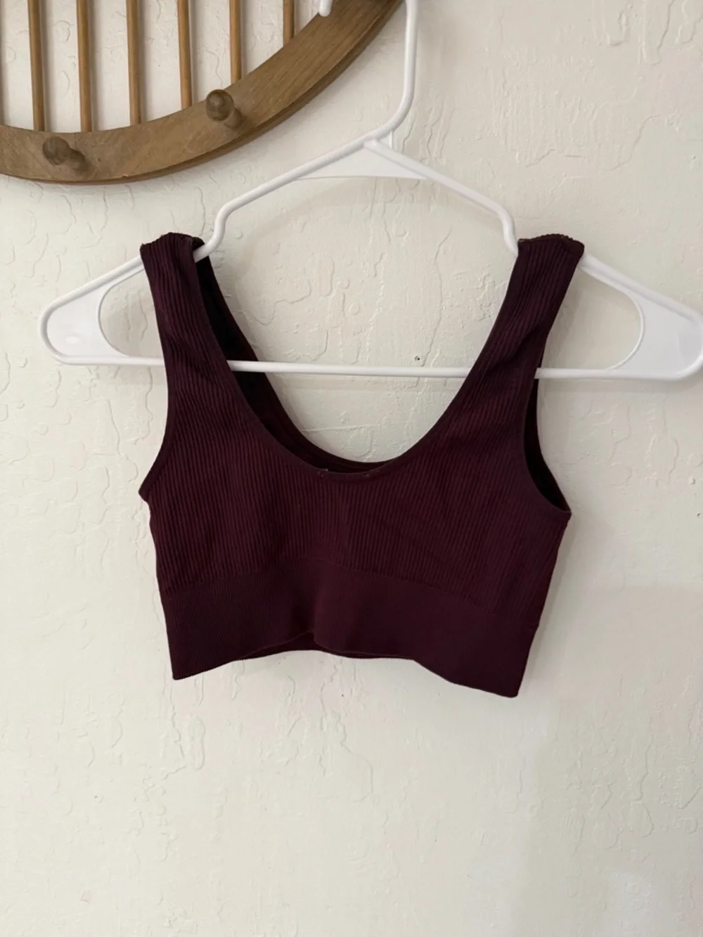 Aerie Small Deep Purple Ribbed Sports Bra Small